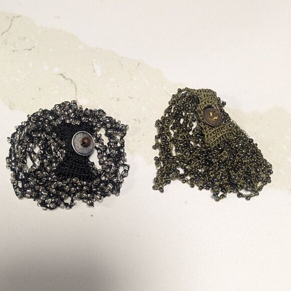 Hand Crafted Jewelry - 2 piece handmade threaded beaded bracelet